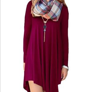 Maroon long sleeve dress